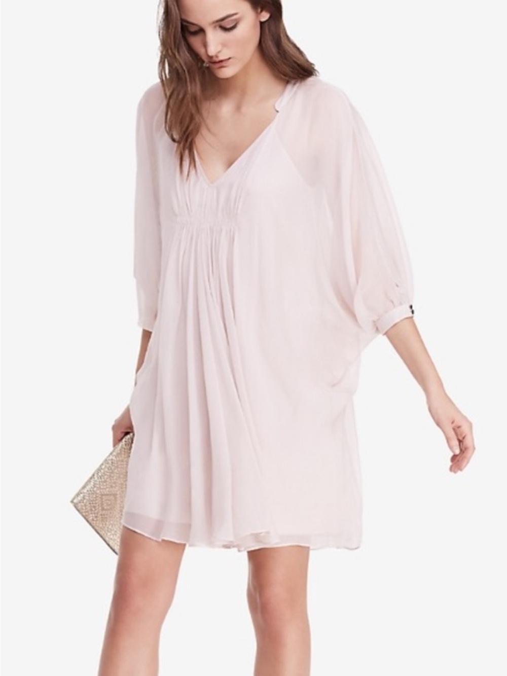 Diane von Furstenberg dress silk tunic, nude